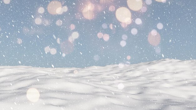 3D render of a snowy ground landscape