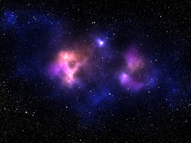 カラフルな星雲と太陽系の背景の3 Dレンダリング