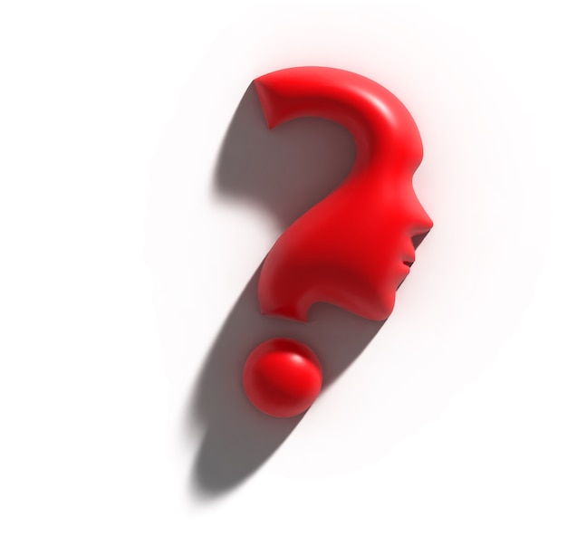 Free photo 3d render symbol of question mark.