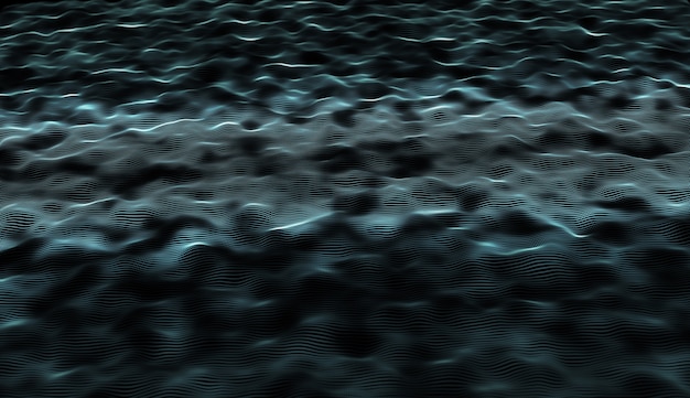 3D render of a techno background of cyber particles