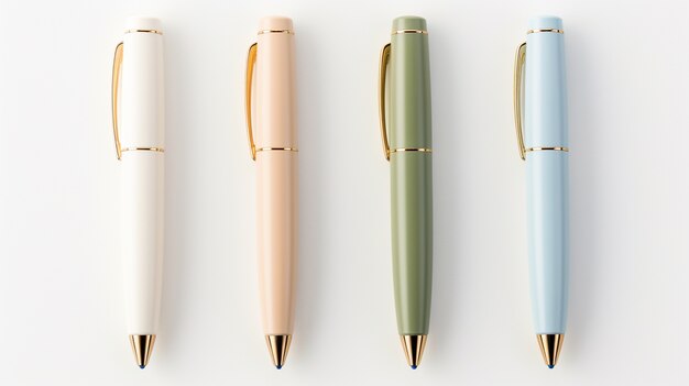 3d render of various fountain pens