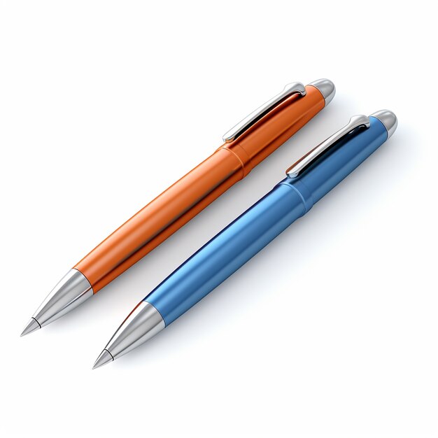 3d render of various fountain pens