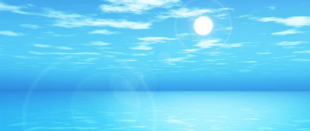 3d render of a widescreen ocean landscape