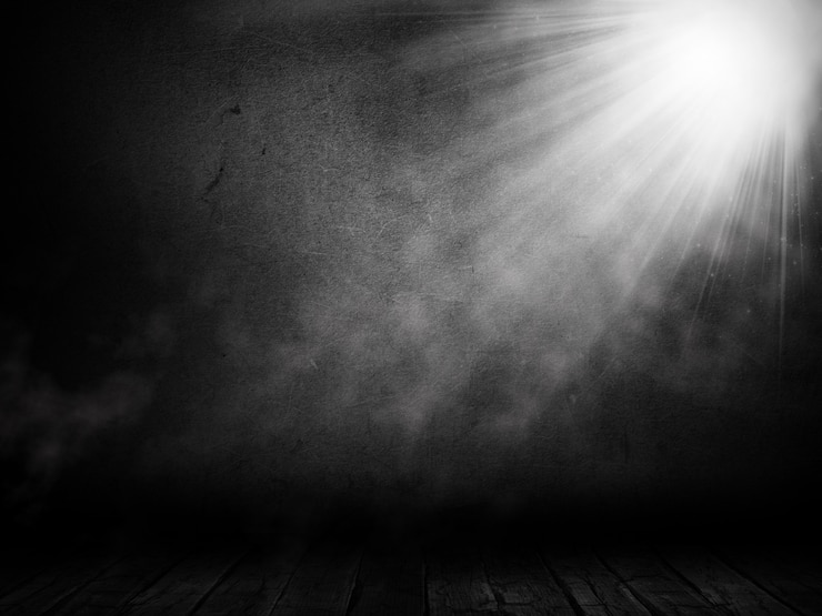 Free Photo 3d render of a wooden room interior with spotlight and smoky effect