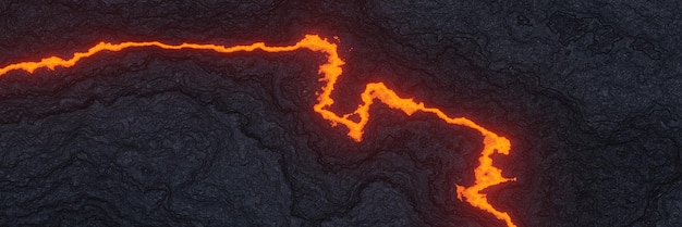 3d визуализации абстрактного фона лавы. вулканическая магма.