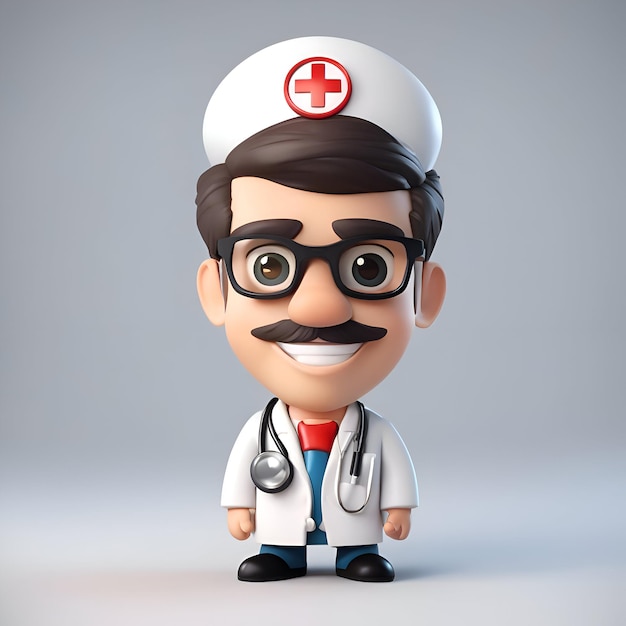 Free photo 3d rendered illustration of a doctor with stethoscope and glasses