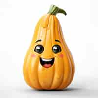 Free photo 3d rendered illustration of a pumpkin cartoon character with a happy expression