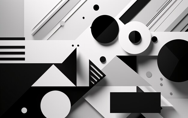 3d rendering of abstract black and white background