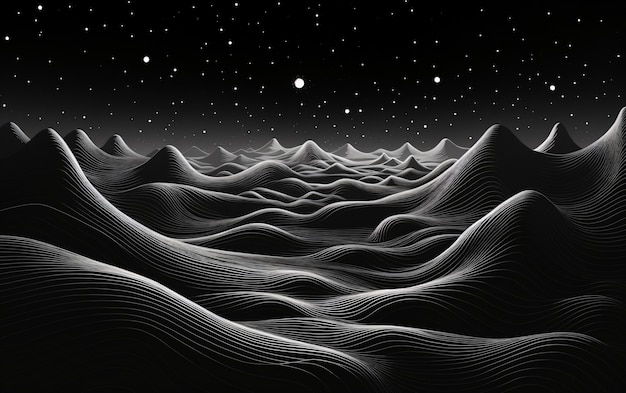 3d rendering of abstract black and white background