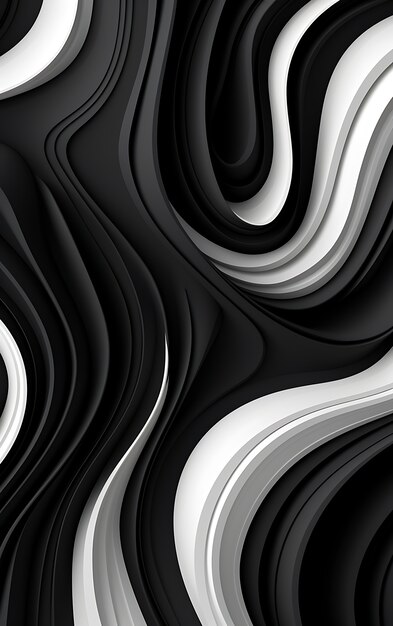 3d rendering of abstract black and white background