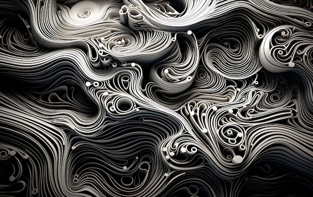 Free photo 3d rendering of abstract black and white background