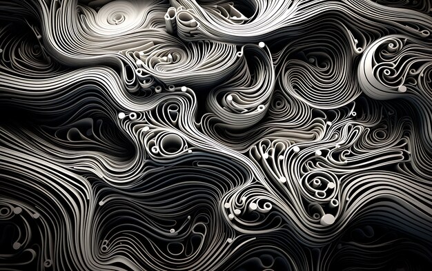 3d rendering of abstract black and white background