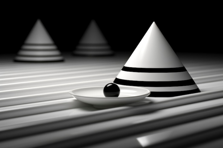 Free Photo 3d rendering of abstract black and white geometric background