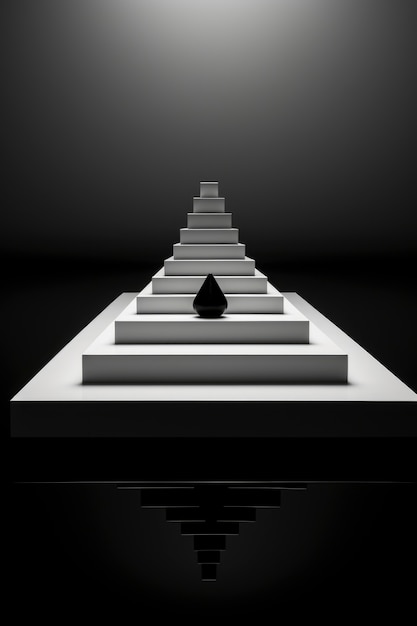 Foto gratuita rappresentazione 3d del fondo geometrico astratto in bianco e nero