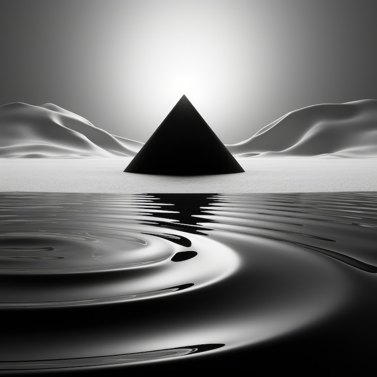 Free Photo 3d rendering of abstract black and white geometric background