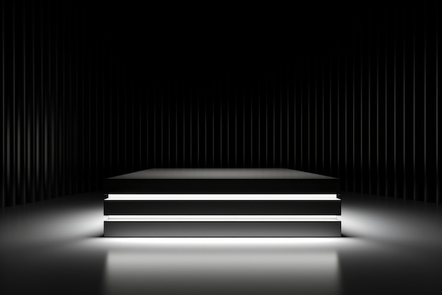 Free photo 3d rendering of abstract black and white neon