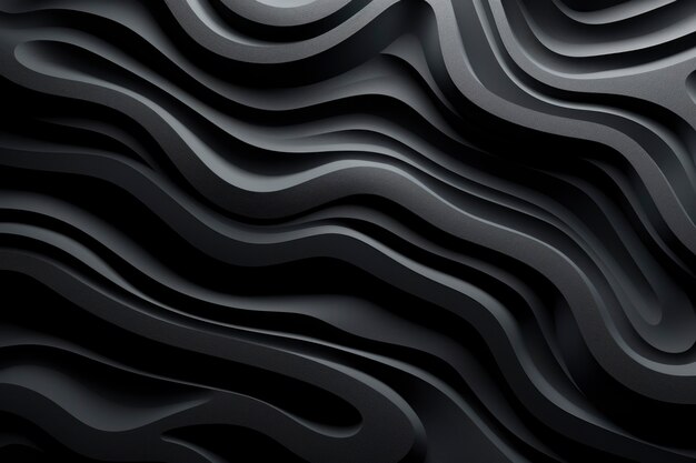 3d rendering of abstract black and white waves