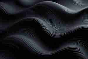 Free photo 3d rendering of abstract black and white waves