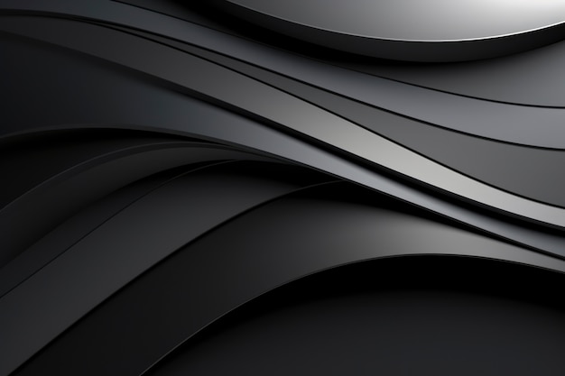 3d rendering of abstract black and white waves