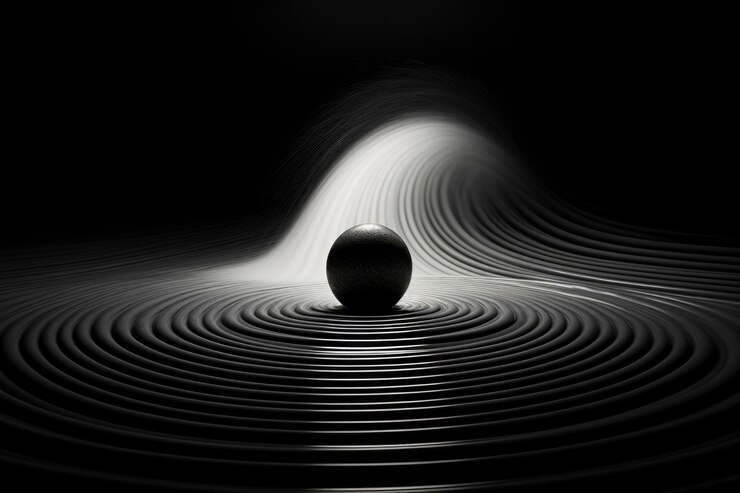 Free Photo 3d rendering of abstract black and white