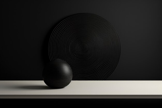 3d rendering of abstract black and white