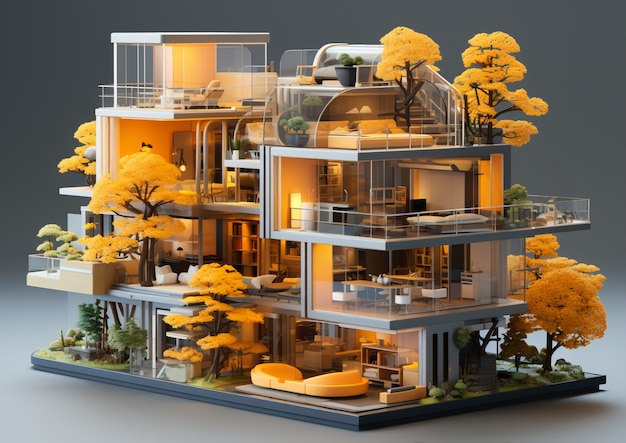 3D-рендеринг абстрактного здания