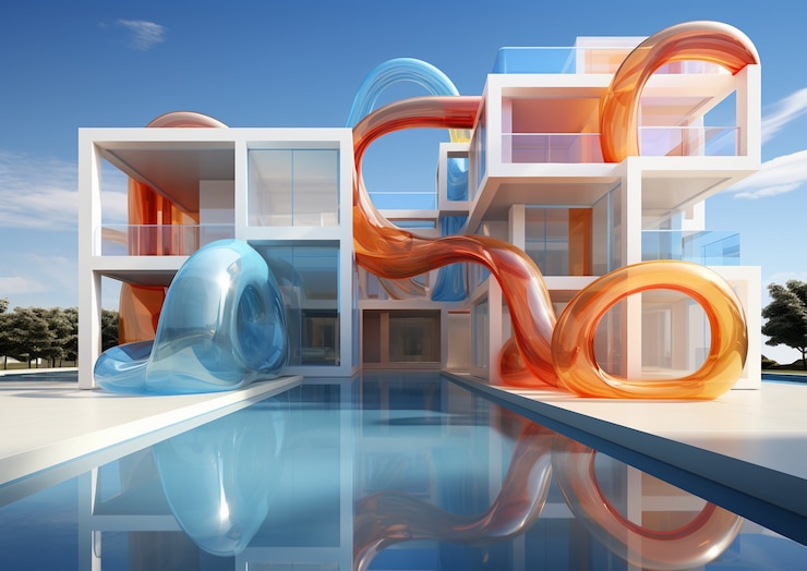 Free Photo 3d rendering of abstract building