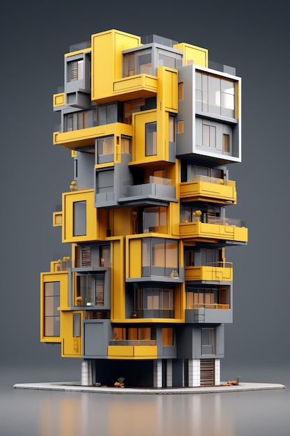 3d rendering of abstract building