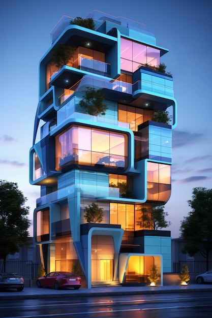 Free photo 3d rendering of abstract building