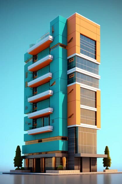 3d rendering of abstract building