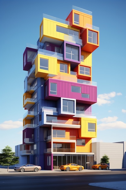 Free photo 3d rendering of abstract building