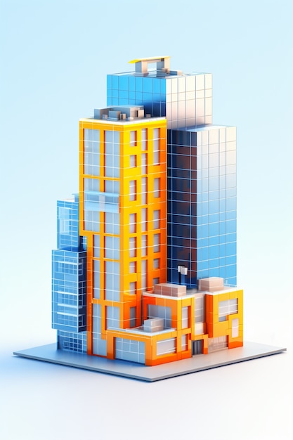 Free photo 3d rendering of abstract building