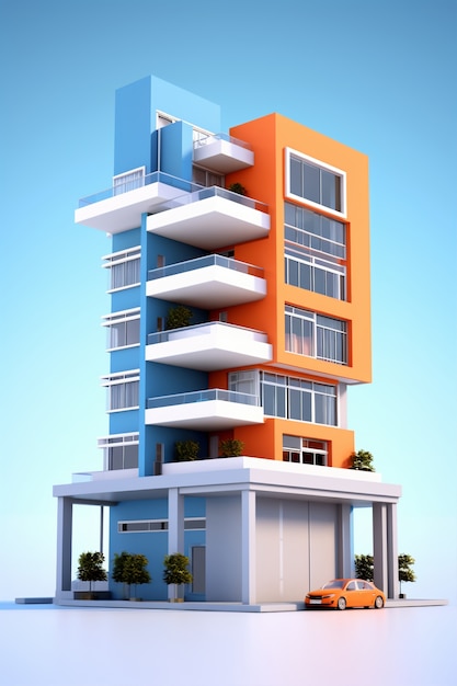 Free photo 3d rendering of abstract building