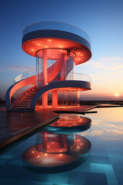 3d rendering of abstract building