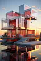 Free photo 3d rendering of abstract building