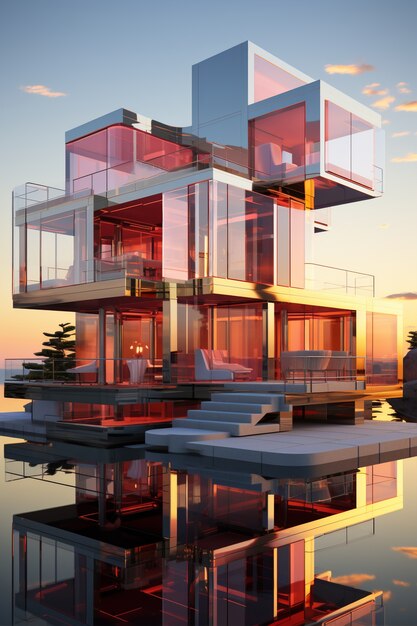 3d rendering of abstract building