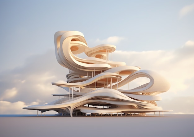 Free photo 3d rendering of abstract building