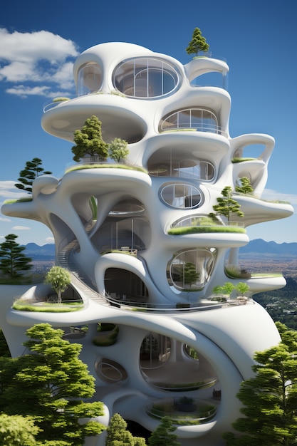 3d rendering of abstract building