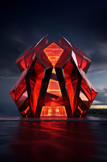 추상적인 건물의 3D 렌더링