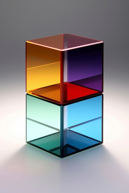 Free photo 3d rendering of abstract colorful cubes