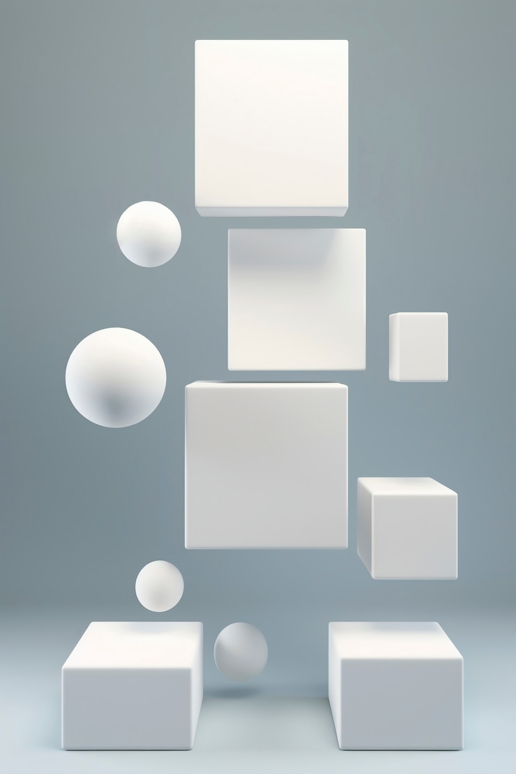 Free Photo 3d rendering of abstract geometric shapes