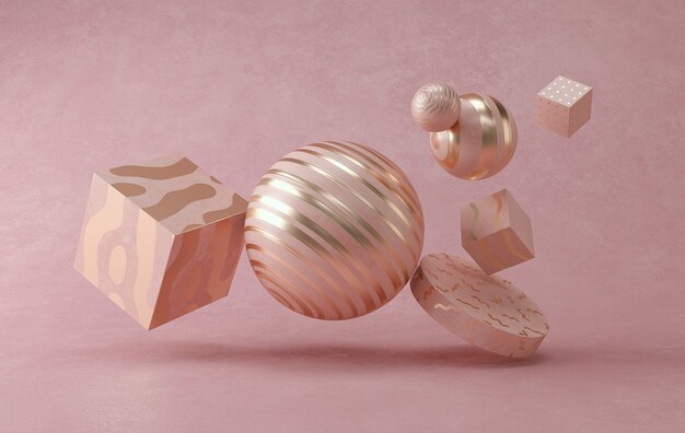 3d rendering of abstract pastel minimal sphere.