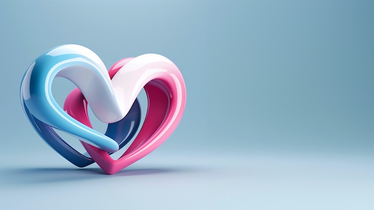 Free Photo 3d rendering of abstract valentine day heart