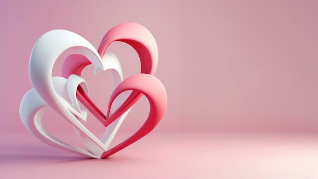 3D-рендеринг абстрактного сердца на День святого Валентина.