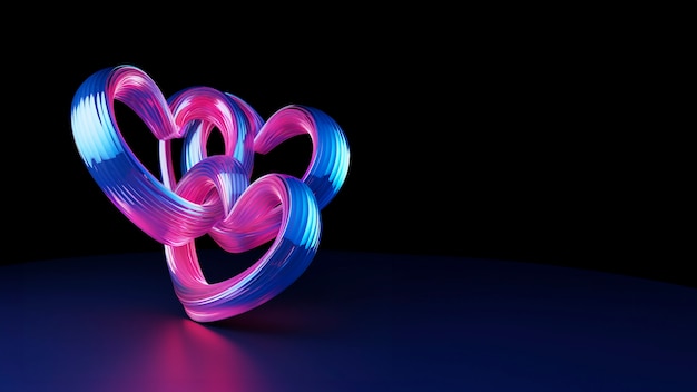 Free photo 3d rendering of abstract valentine day heart