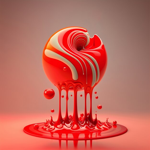 3d rendering of apple melting