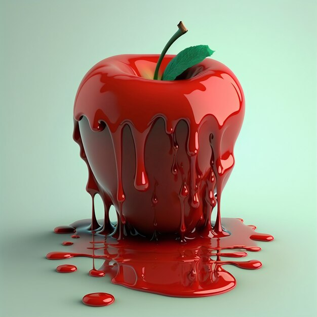 3d rendering of apple melting