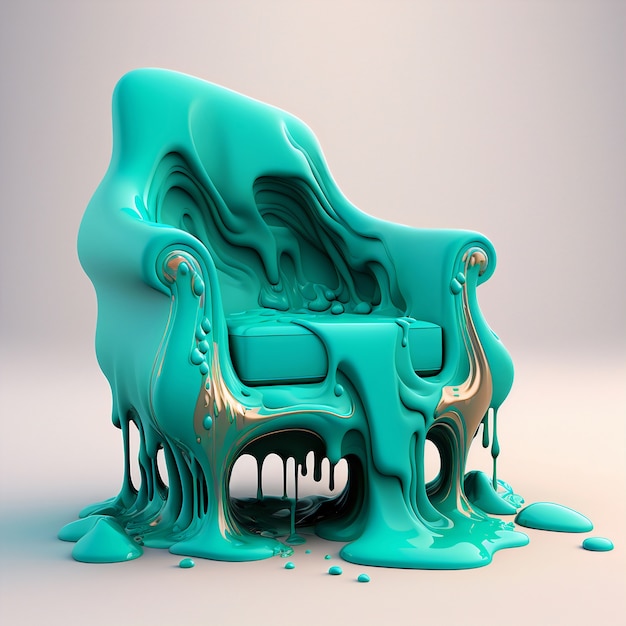 3D-рендеринг плавления кресла