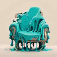 Free photo 3d rendering of armchair melting