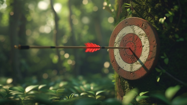 Free photo 3d rendering of arrow hitting the target